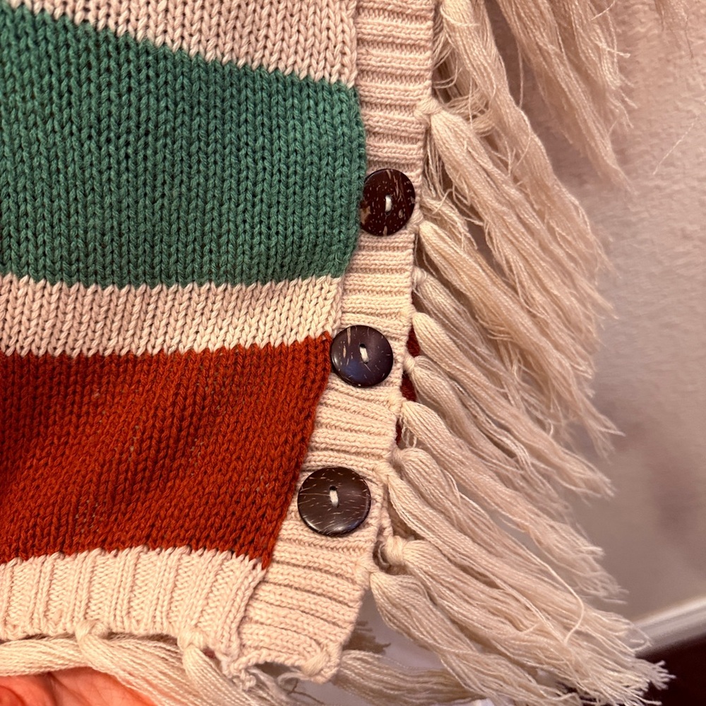Show Me Your MuMu Women’s Southwest Baja Knit Sweater Poncho O/S - Picture 8 of 9